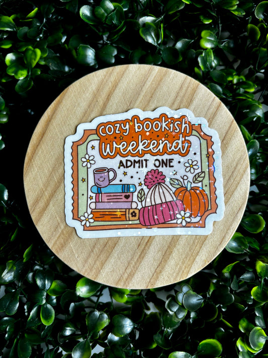 Cozy Bookish Weekend Sticker