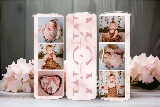 Personalized 6 Photo + Names Mother's Day 20oz Stainless Steel Tumbler