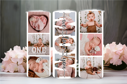Personalized 9 Photo Mother's Day 20oz Stainless Steel Tumbler