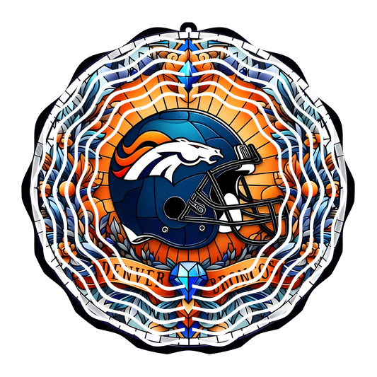 Broncos Stained Glass 8" Wind Spinner