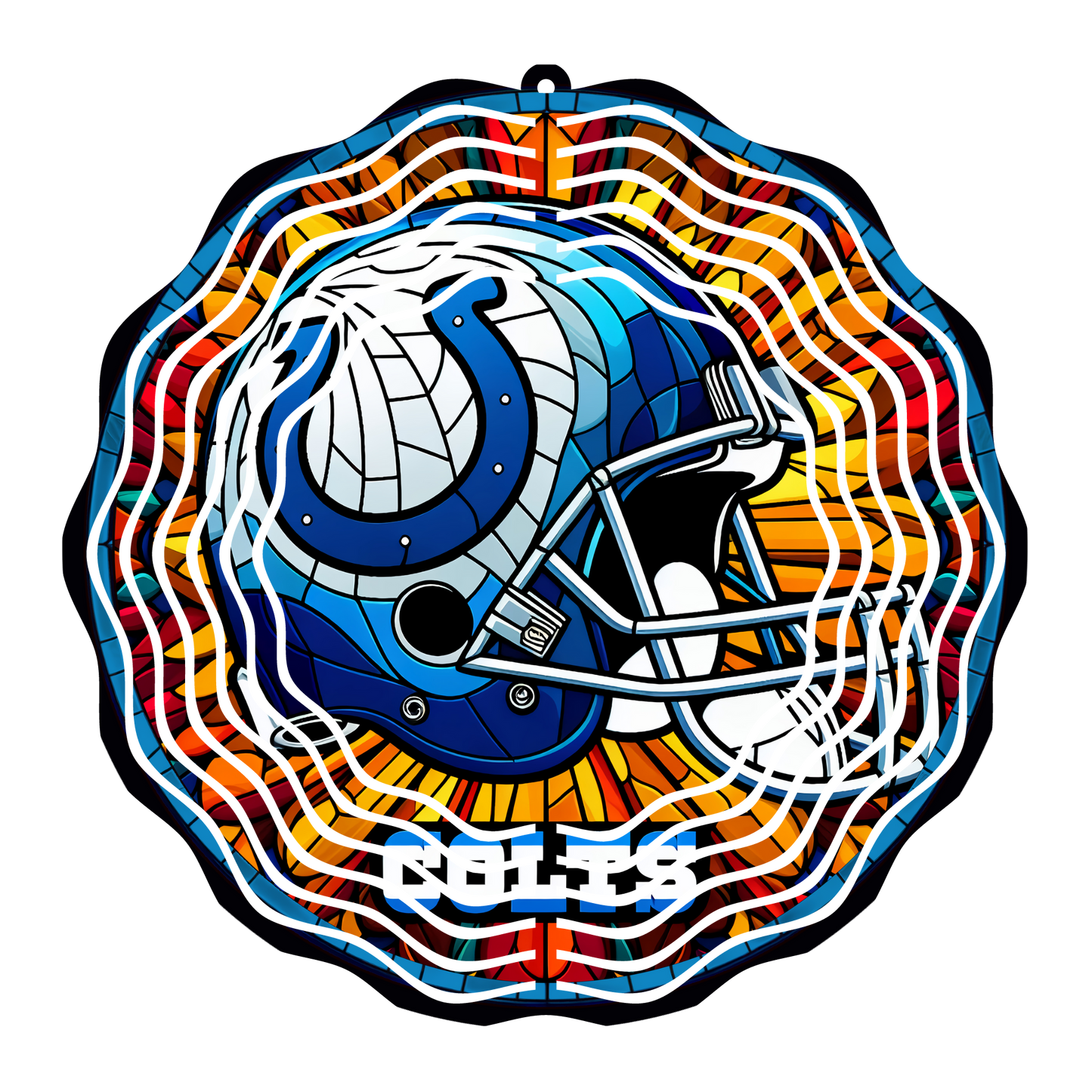 Colts Stained Glass 8" Wind Spinner