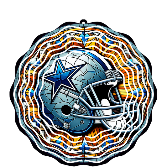 Cowboys Stained Glass 8" Wind Spinner