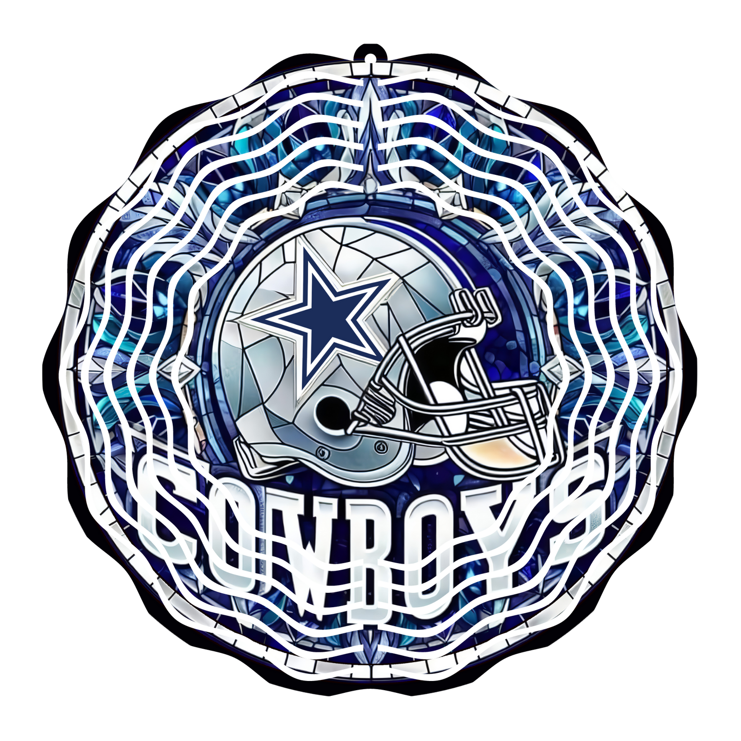Cowboys Stained Glass 8" Wind Spinner