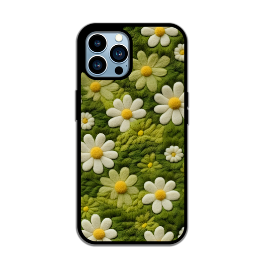 Embroidered Daises Phone Case