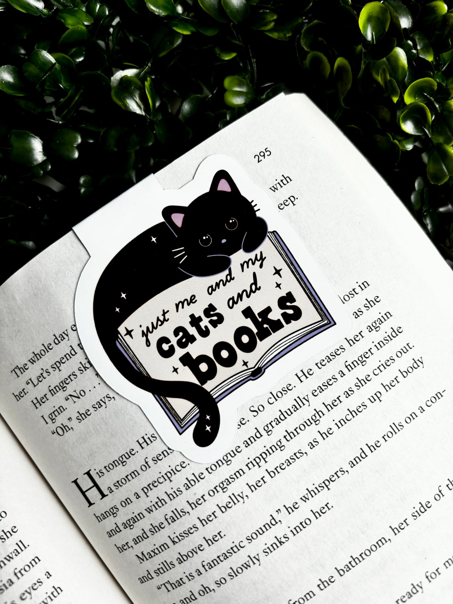 Just me and my Cats and Books Magnetic Bookmark