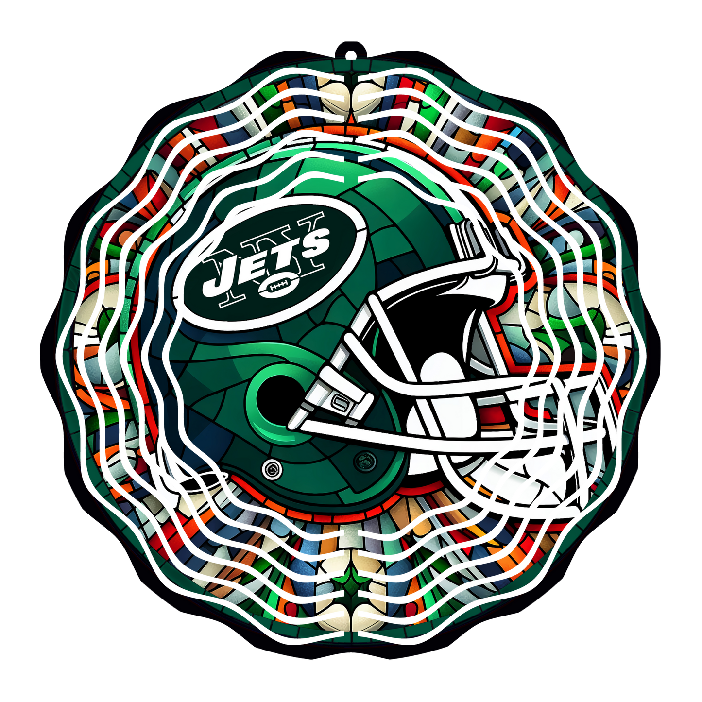 Jets Stained Glass 8" Wind Spinner