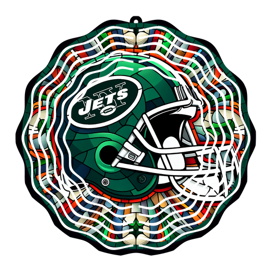 Jets Stained Glass 8" Wind Spinner