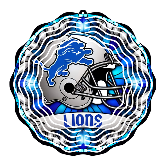 Lions Stained Glass 8" Wind Spinner