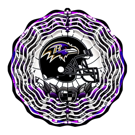 Ravens Stained Glass 8" Wind Spinner