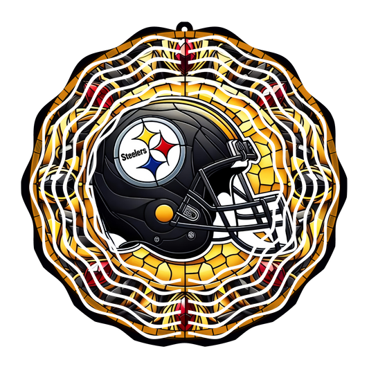 Steelers Stained Glass 8" Wind Spinner