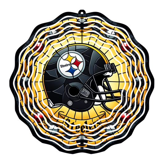 Steelers Stained Glass 8" Wind Spinner
